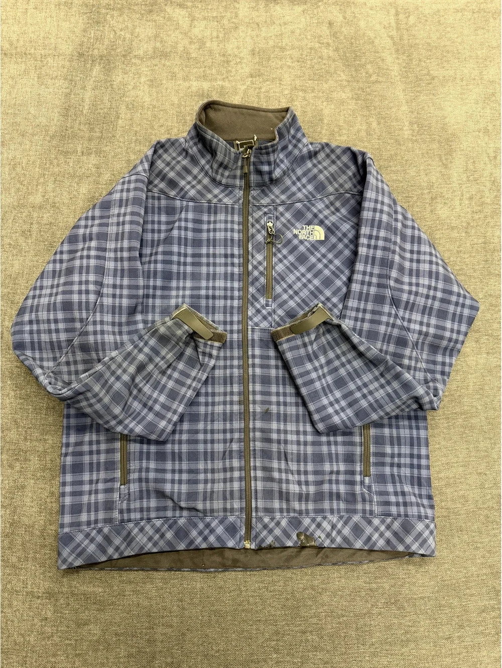 The North Face Men's Plaid Full-Zip Jacket with Fleece Lining Size L